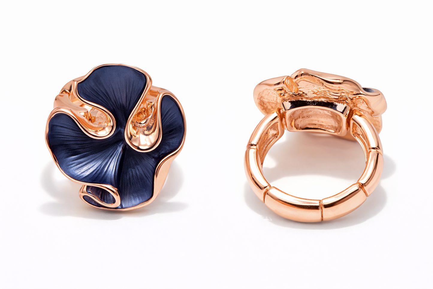 Ring Elastisch Emaile Volant Farben Blume abstrakt nickelfrei Amorino