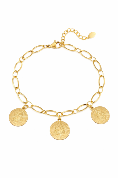 Armband 3 Münzen-Armband Goldfarben Kombinierbar Nickelfrei Yehwang