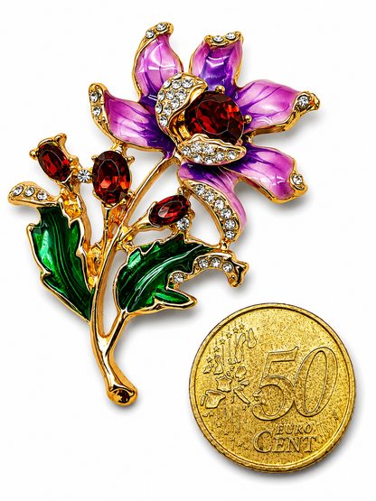 Brosche Blumen Iris Lowenzahn Lotus Gänseblümchen Maiglöckchen