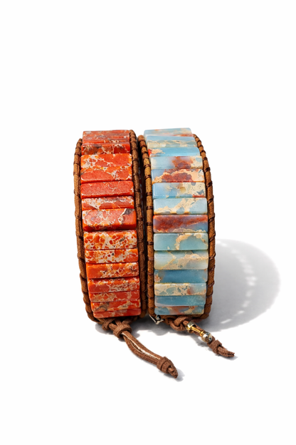 Armband Blumen Vintage Türkis Orange Nativ Nickelfrei Freundschaft Cosmos