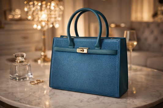 Handtasche Strass Stahlblau Umhängetasche Jeans Wasser stilvoll Yehwang