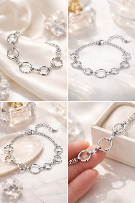 Armband Filigranes Armband Kreise Silberfarben Nickelfrei elegant Yehwang