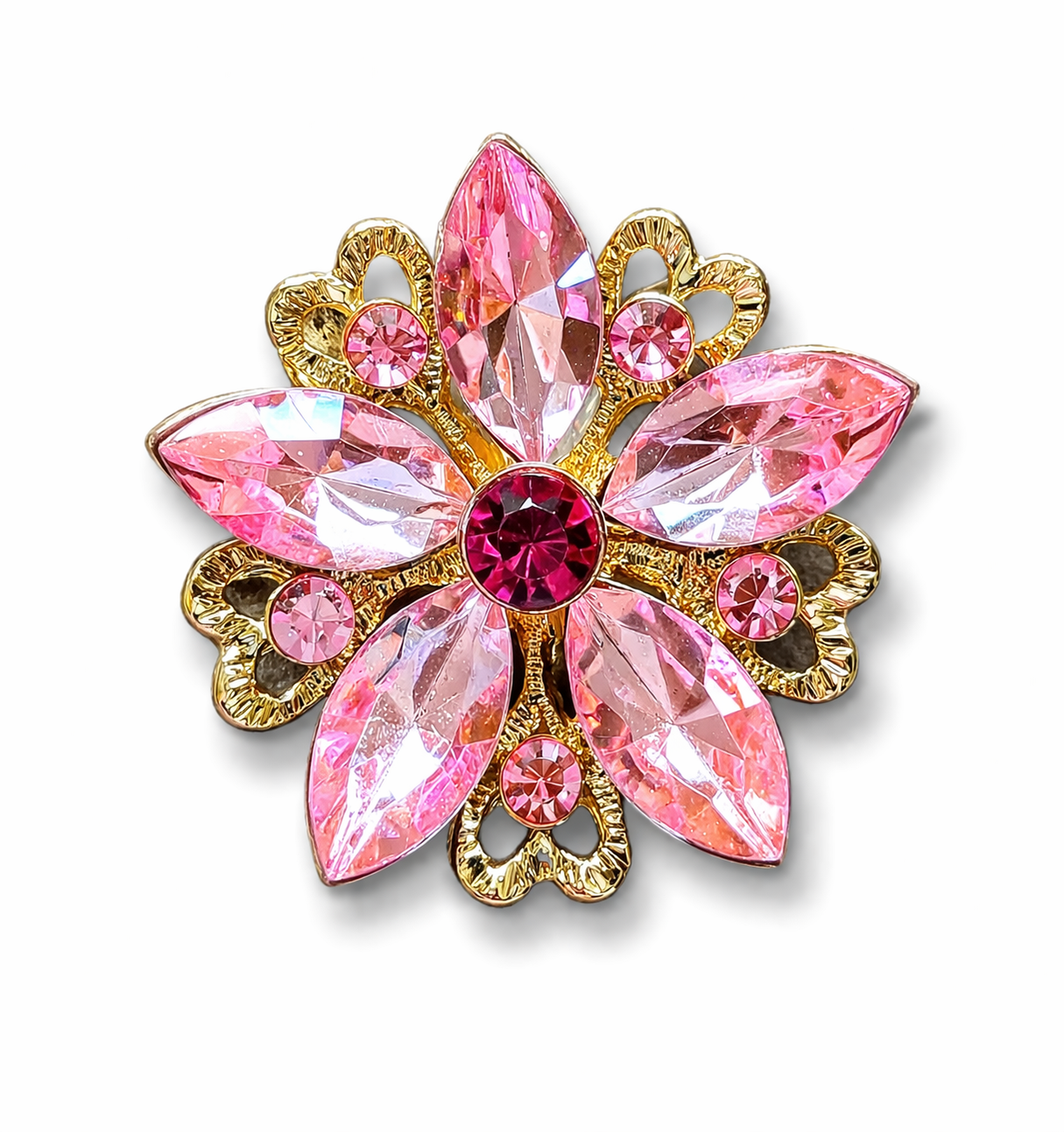 Brosche Rosa Blumen Blüten Süß kombinierbar Kragen Anstecknadel