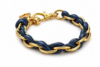 Armband Gliederarmband Goldfarben durchzogen Kunstleder Farben Biba Nickelfrei