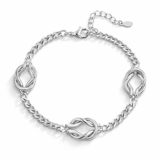 Armband "Love Knot" Silberfarbenes Armband Unisex Nickelfrei Yehwang