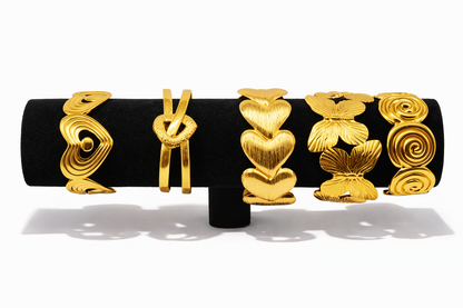 Armband Armreif goldfarben Nickelfrei Herz Schmetterling Cosmos