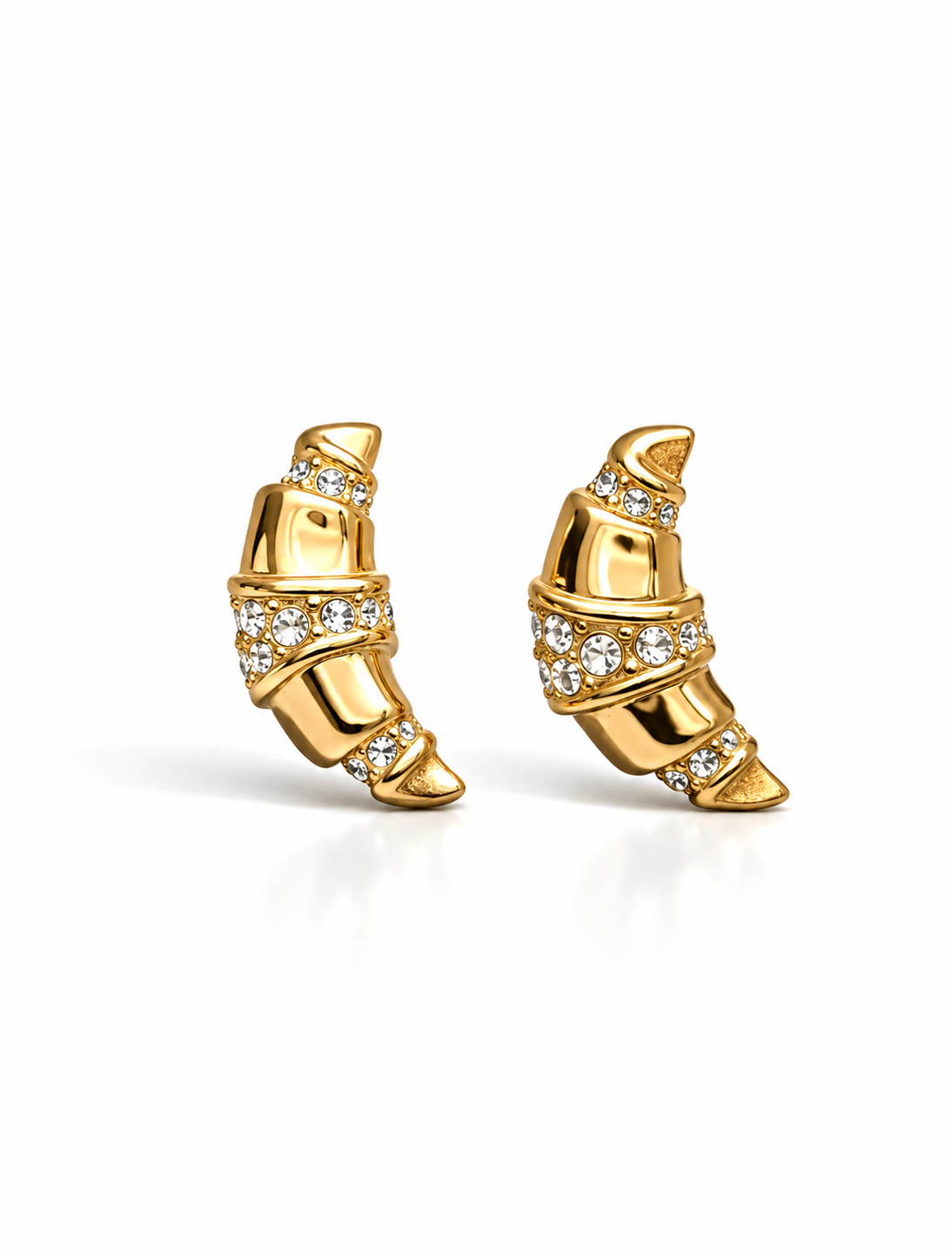 Ohrstecker Croissant Silber- Goldfarben Nickelfrei Ohrringe Paris Liebe Yehwang