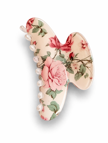 Haarklammer stilvoll Blumen Garten Rosen Blüte Haarschmuck Yehwang