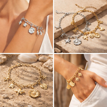 Armband Bettelarmband„Botanical Suprice“ Silber- und Goldfarben Nickelfrei Yehwang