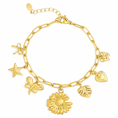Armband Bettelarmband„Botanical Suprice“ Silber- und Goldfarben Nickelfrei Yehwang