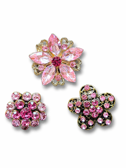 Brosche Rosa Blumen Blüten Süß kombinierbar Kragen Anstecknadel