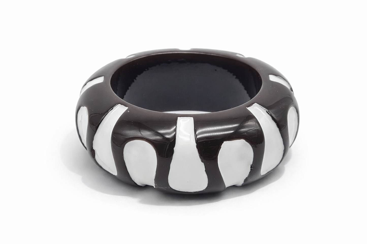 Armreif Acryl Schwarz Weiß Black White Zebra Giraffe Trend Cosmos