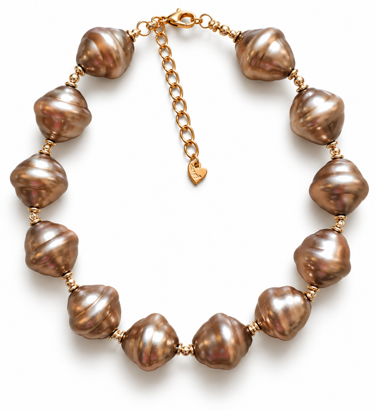 Halskette Kurzkette Bronze Klobige Statement Kette Nickelfrei Sweet7