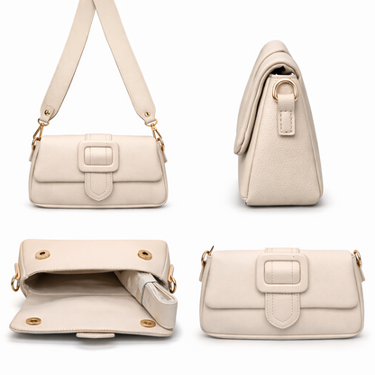 Clutch Umhängetasche in Braun oder Off White TREND! Party Hochzeit Yehwang