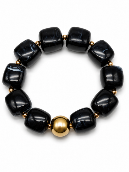 Armband Bricks Bunt elastisch Rot Gelb Schwarz Petrol Grün Goldfarben