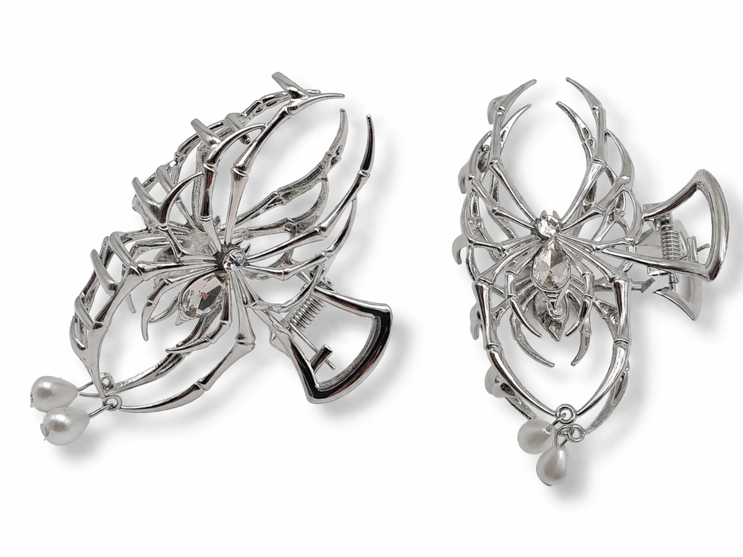 Haarklammer Halloween Spinnen Spinnennetz Gun Metal Silberfarben Sensibling Corp.