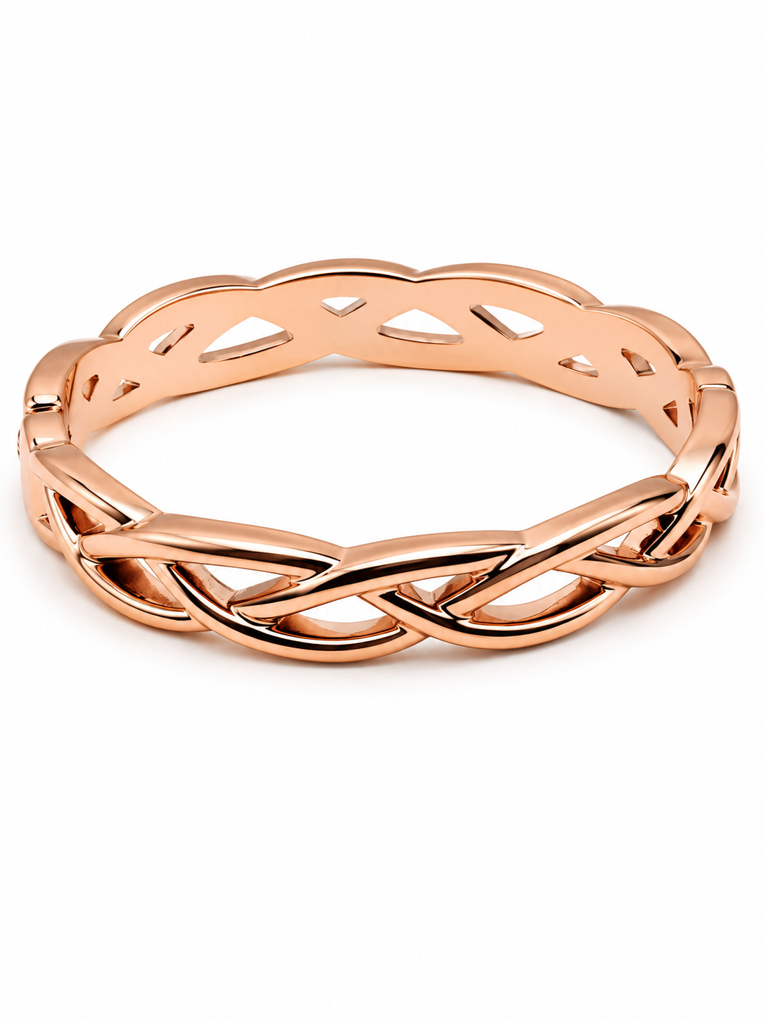 Armreif mit Scharnier im keltischen Plat-Stil, Roségold-Finish Trend Sommer Ibiza