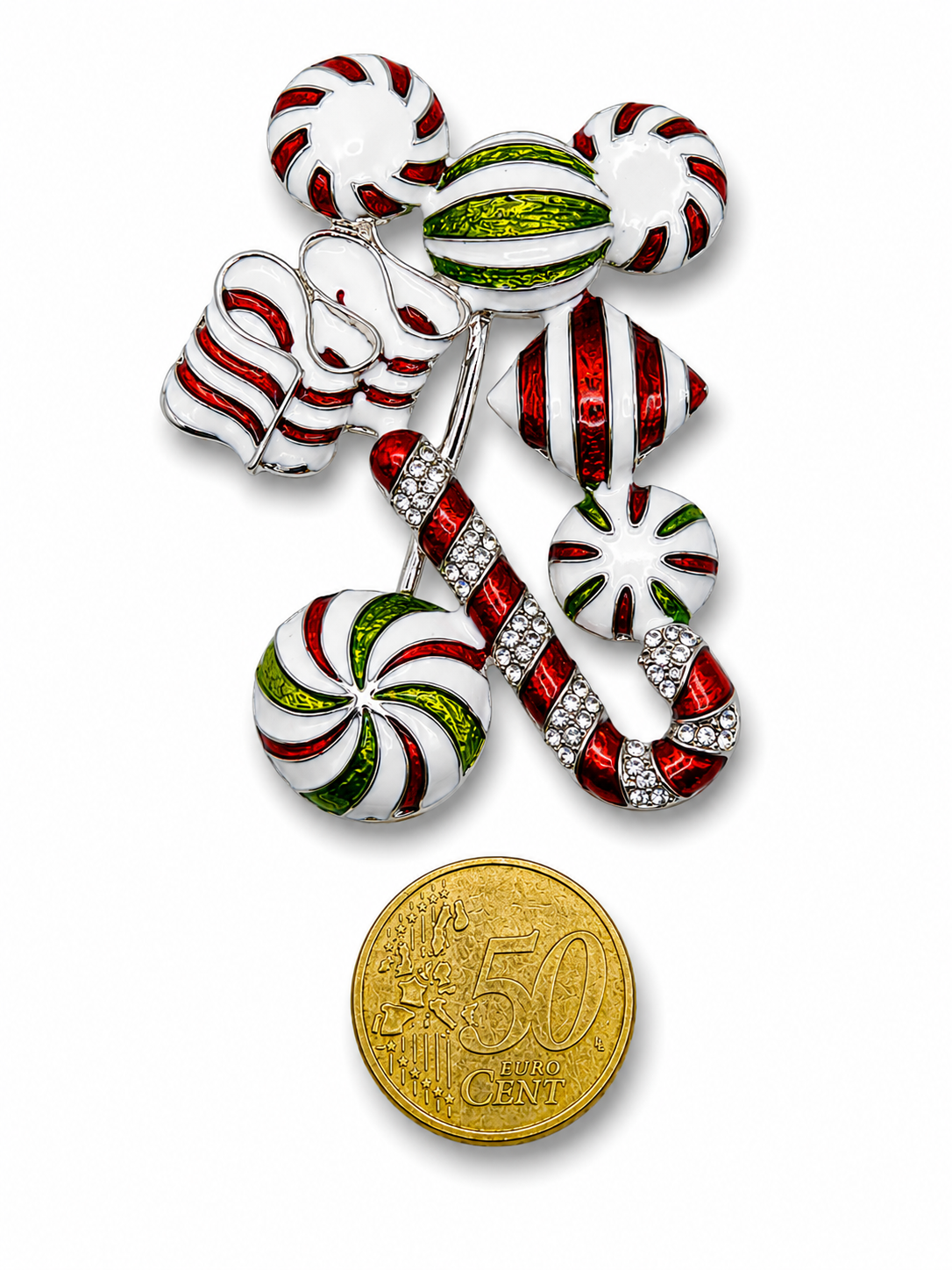 Brosche Modeschmuck Eisbär Süßigkeiten Geschenk weiß  Nussknacker weihnachten Winter