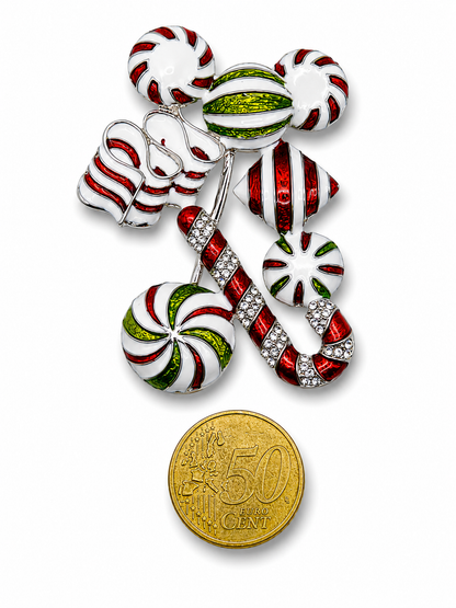 Brosche Modeschmuck Eisbär Süßigkeiten Geschenk weiß  Nussknacker weihnachten Winter