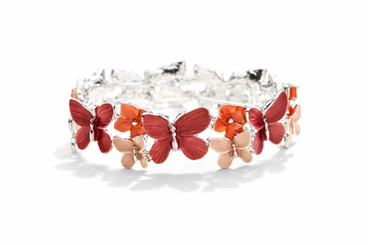 Armband Schmetterlinge Rot Orange Sommer Trend 2026 Elastisch Nickelfrei