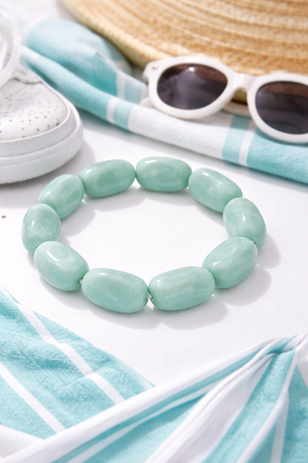 Armband elastisch Retro nickelfrei Acryl Rosa Hellgrün Grün Trend 2026 Yehwang