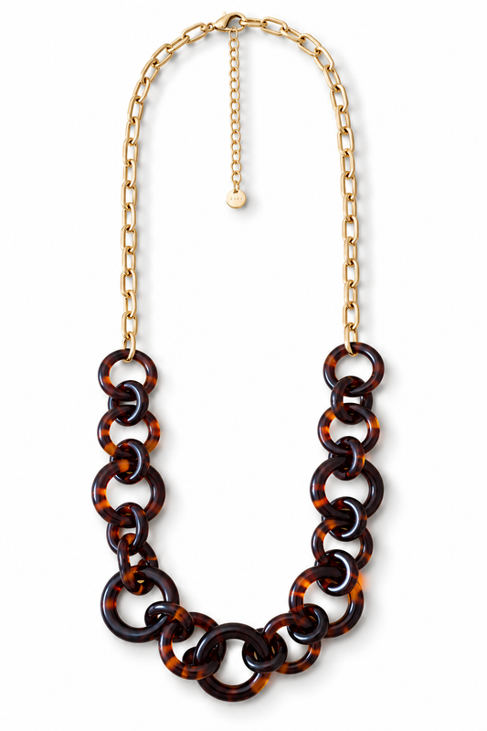 Halskette nickelfrei Braun goldfarben elegant Gala fest Modeschmuck Biba