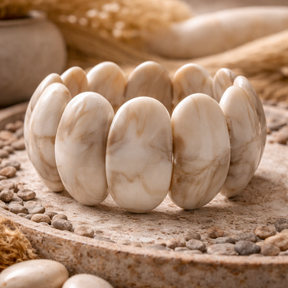 Armband Stretch grün Marmor Orange nickelfrei Acryl Trend 2026 Yehwang