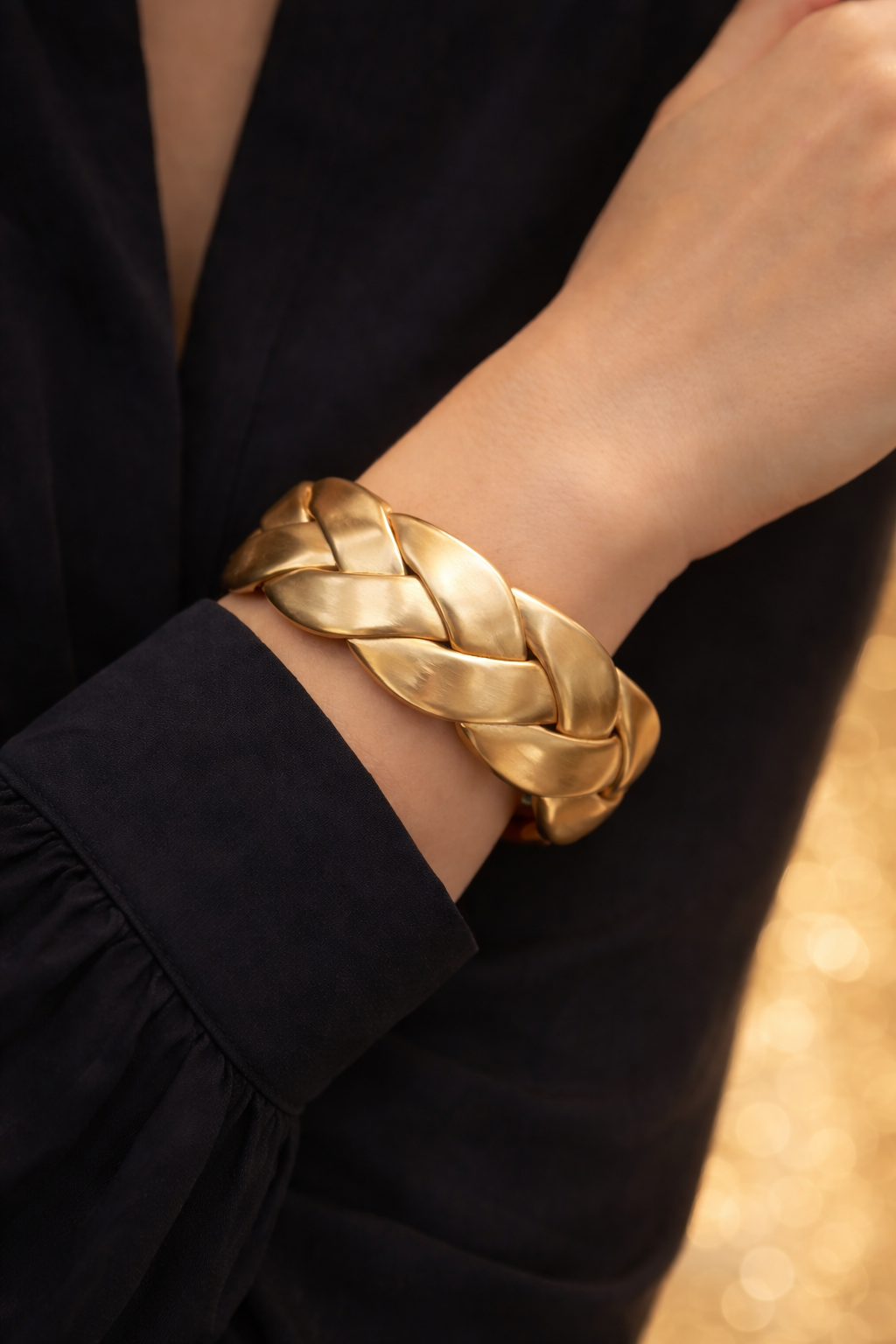 Armband Klapp-Armband Matt Goldfarben Geflochten kombinierbar Cosmos