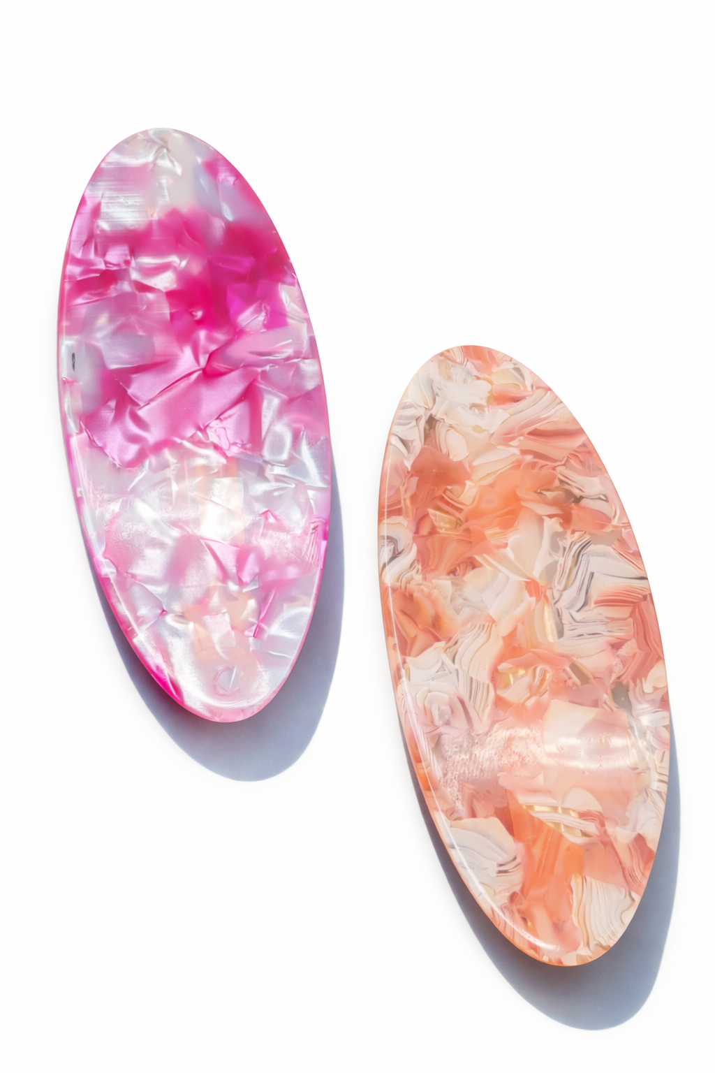 Haarspange Oval Pink Koralle Acryl 7,5 cm Sommer Liet & Joliet