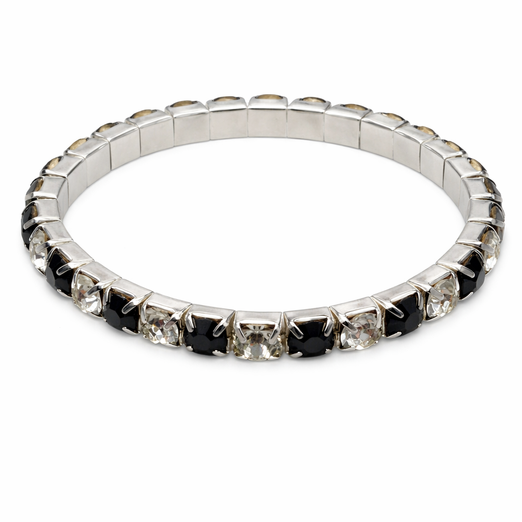 Armband Schwarz Strass Set elastisch Chic Gala Party Nickelfrei Sweet7