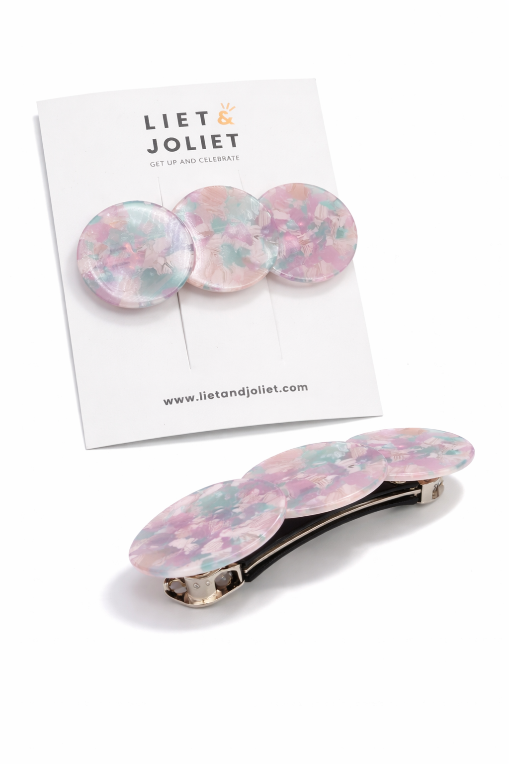 Haarspange 3 Kreise Pastelltöne 2 Farben 9 cm Haarschmuck Liet & Joliet
