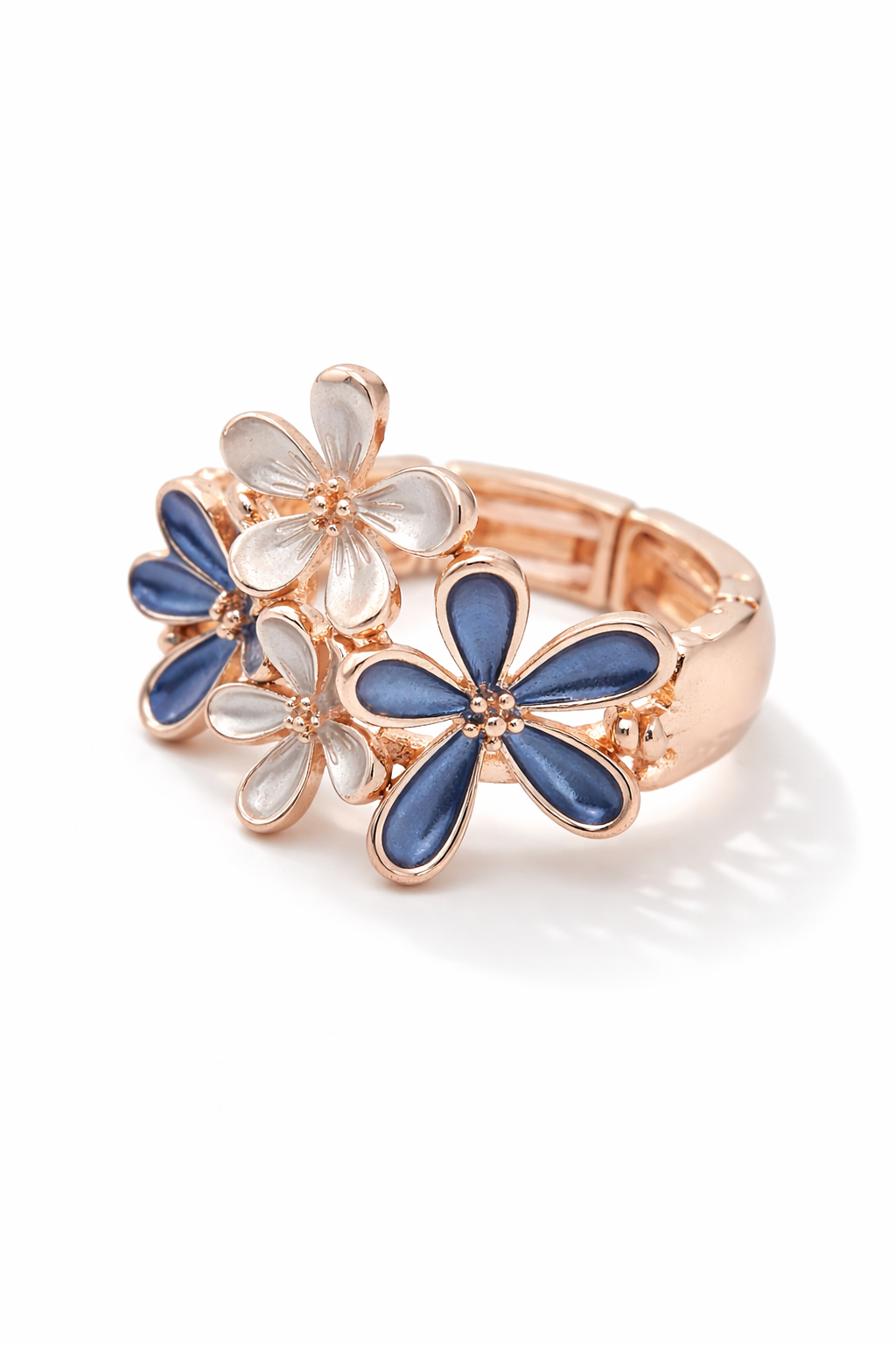 Ring Elastischer Ring Emailliertem Volant Blumenmeer Nickelfrei Amorino