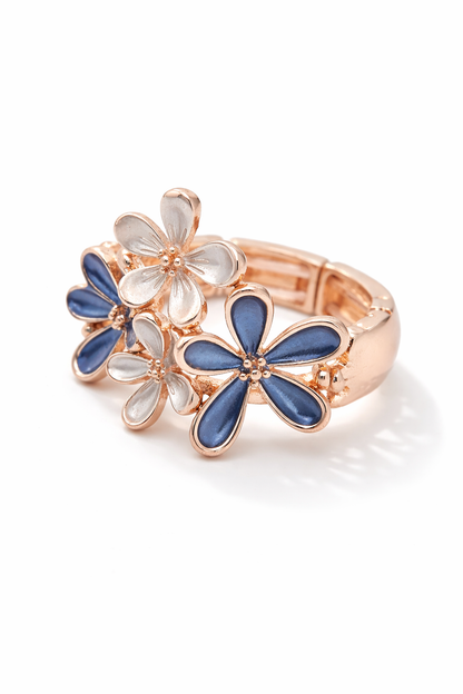 Ring Elastischer Ring Emailliertem Volant Blumenmeer Nickelfrei Amorino