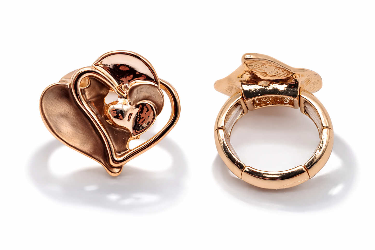 Ring Elastischer Ring Emailliertem Volant Herzen Liebe Romantik Amorino