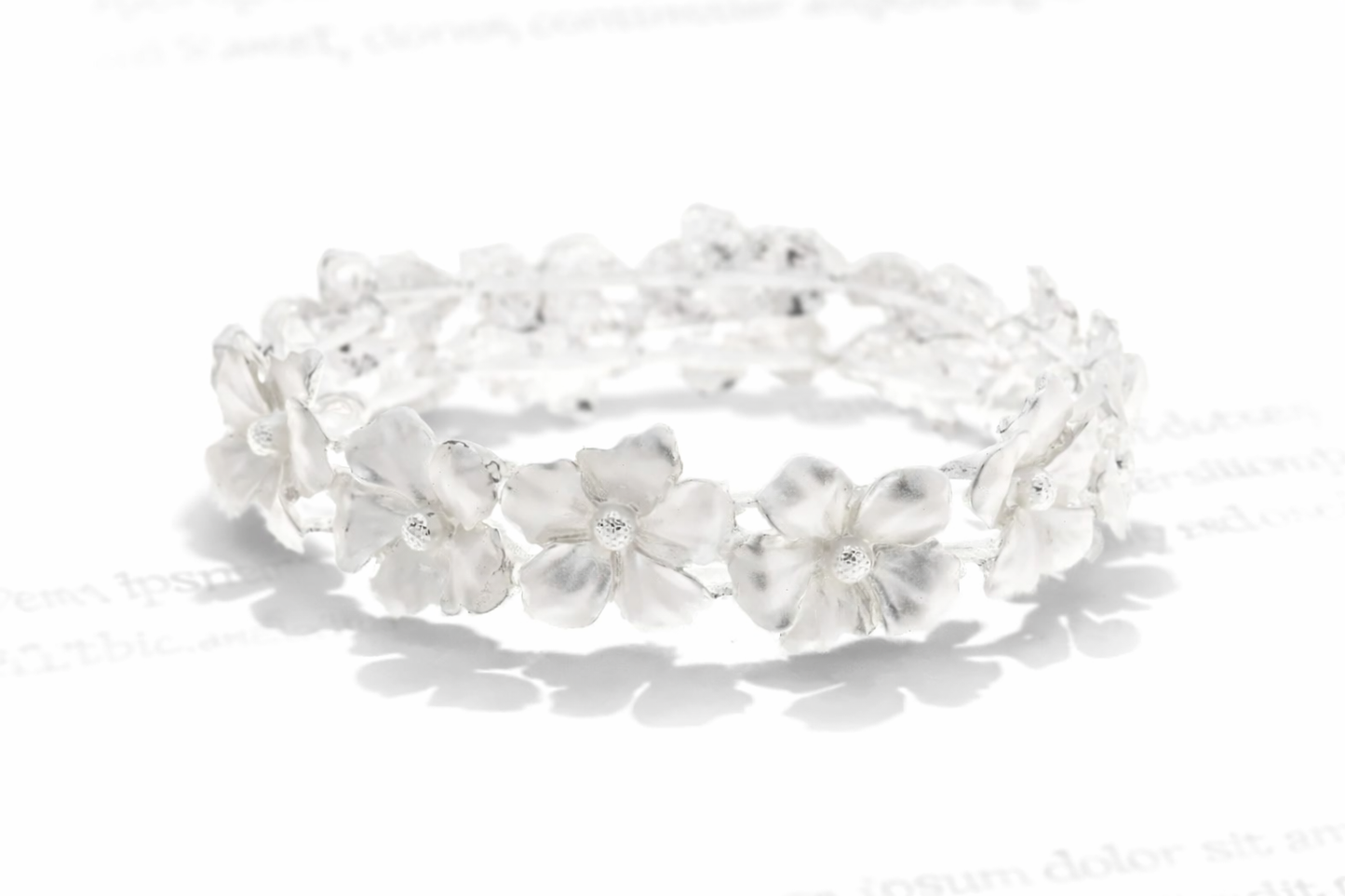 Armband Blumen Silberweiß Statement Blüten Trend Nickelfrei