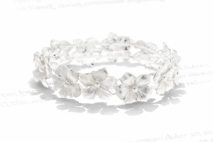 Armband Blumen Silberweiß Statement Blüten Trend Nickelfrei
