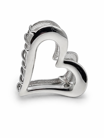 Haarklammer Silver Heart das Silberne Herz metall Love Liebe Romantik Yehwang