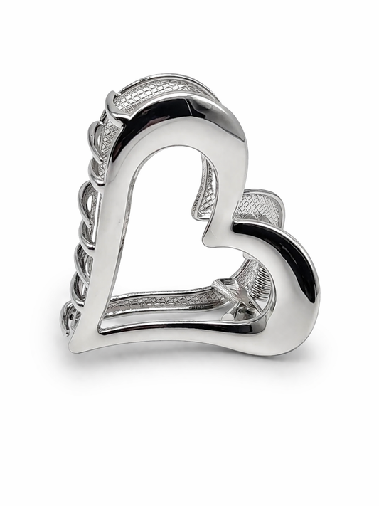 Haarklammer Silver Heart das Silberne Herz metall Love Liebe Romantik Yehwang