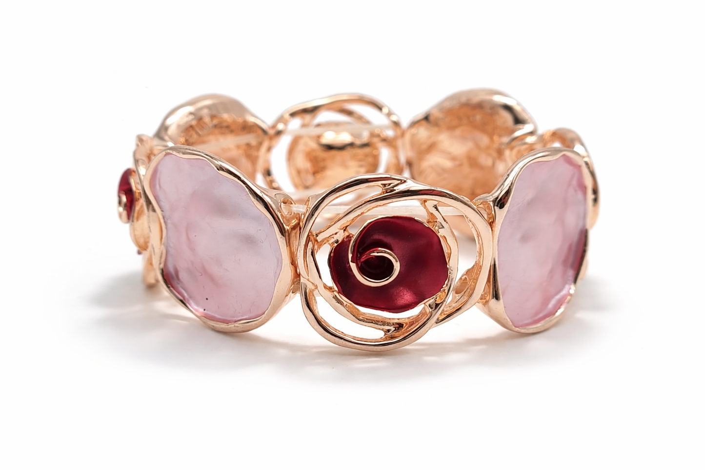 Armband elastisch Anthrazitgrau Lila Rosa nickelfrei kombinierbar Amorino