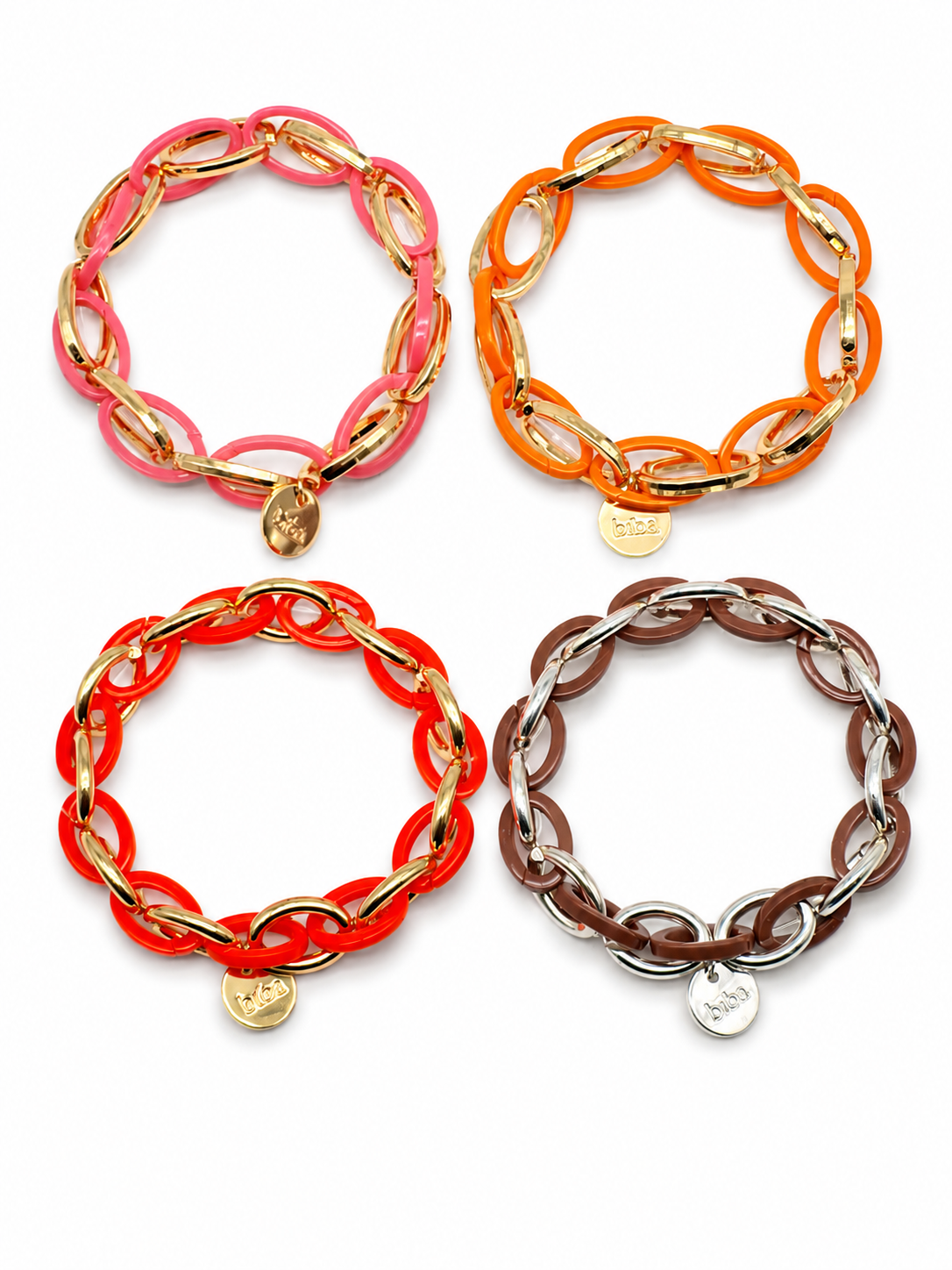 Armband Gliederarmband Silber-Goldfarben versch. Farben Nickelfrei Biba