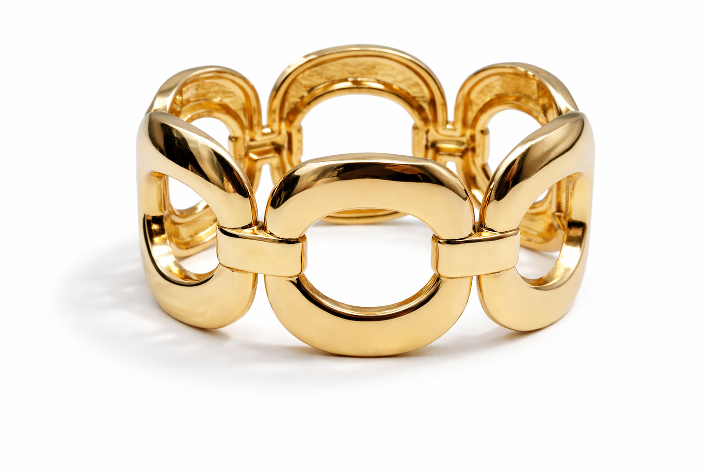 Armband Klapp-Armband Goldfarben kombinierbar nickelfrei Glieder 70er Cosmos