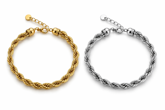 Michelle Bijou Armband Gliederarmband Goldf-, Silberfarben Unisex gedreht