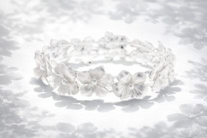 Armband Blumen Silberweiß Statement Blüten Trend Nickelfrei