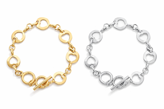Armband Herz Gliedern Gold- und Silberfarben Nickelfrei Liebe Romantik Amorino