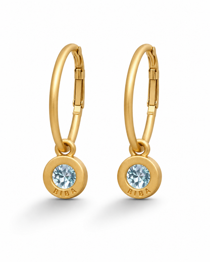 Biba Creolen Strass-Anhänger Mat Gold-Glänzend Gold Ohrhänger Strass