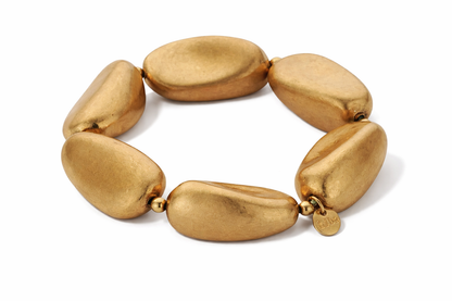 Armband Perlenarmband Große matte Metallperlen Elegant Stilvoll Organisch Biba