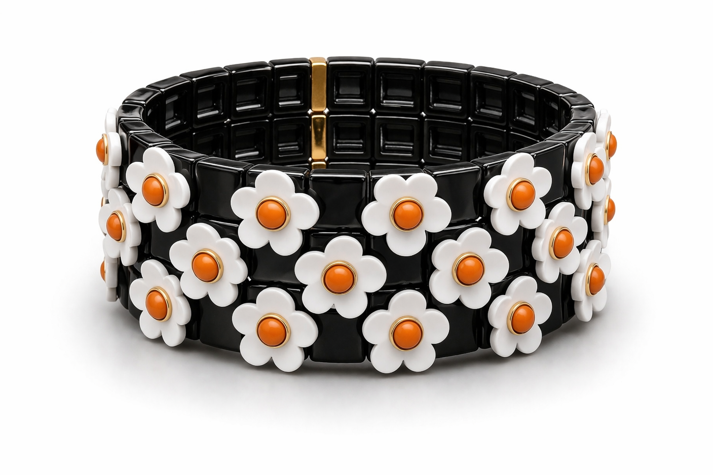 Armband Nickelfrei 3er set stretch elastisch schwarz daisy blumen froh glück geschenk Ardoné