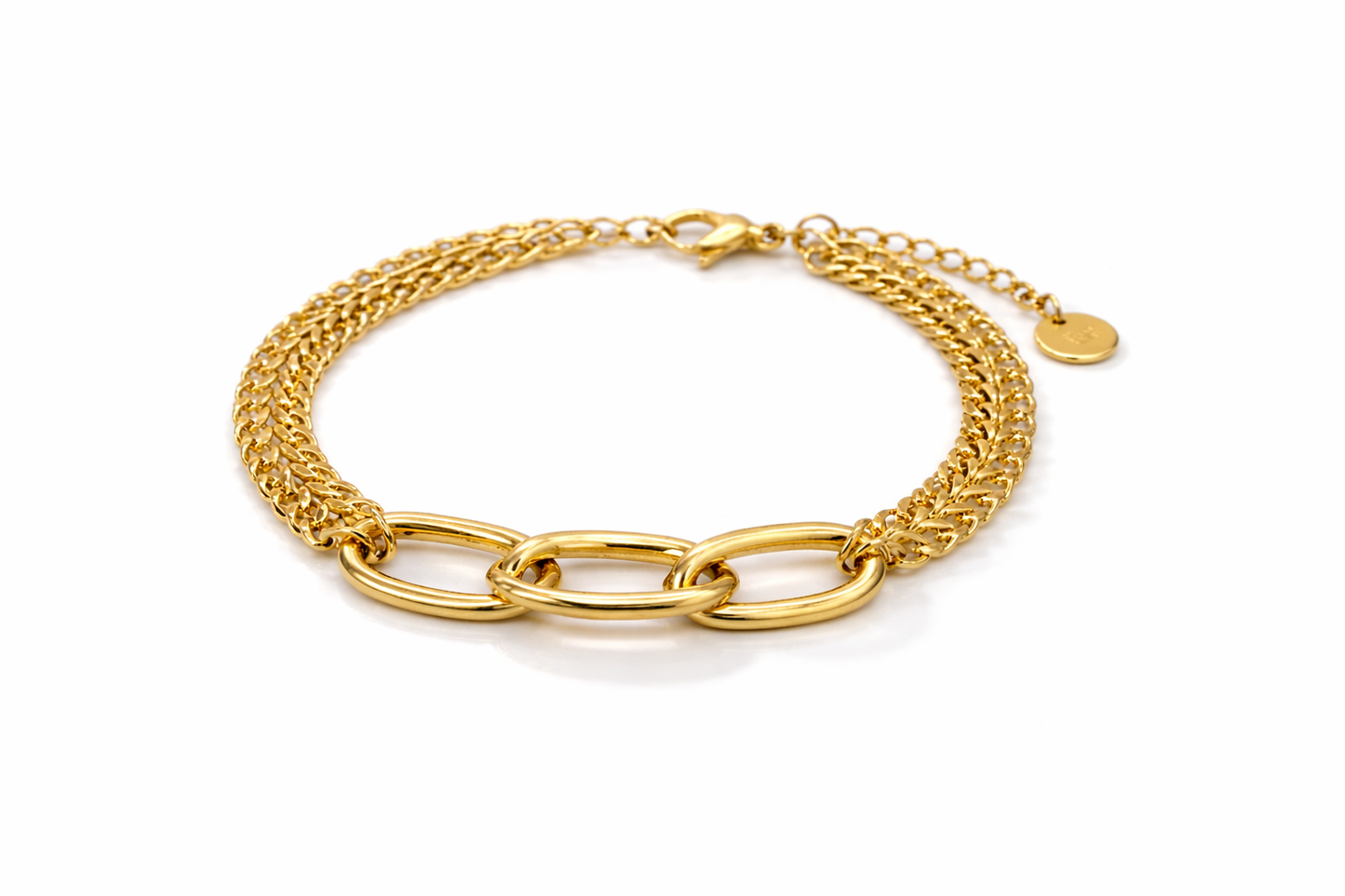 Armband in Goldfarben mit unterschiedliche Gliedergrößen trend 2026 Cosmos