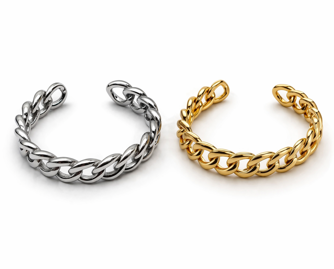 Armreif Silberfarben Gliederkette Stilvoll Mode Armband Goldfarben Michelle Bijou