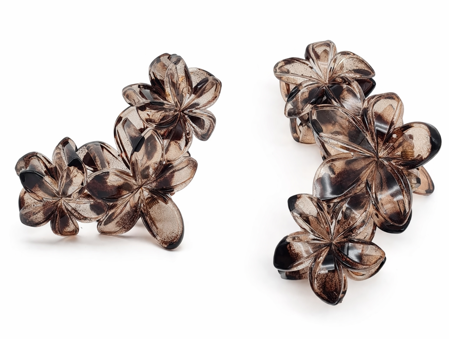 Haarklammer Wildblumen Braun Natur transparent elegant Yehwang